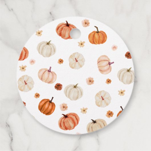 Pompoen eerste verjaardag Dank u Label (Achterkant)