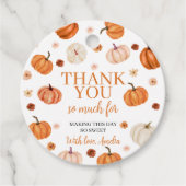 Pompoen eerste verjaardag Dank u Label (Voorkant)