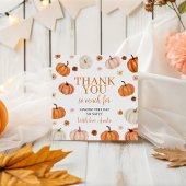 Pompoen eerste verjaardag Dank u Label