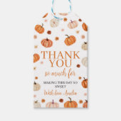 Pompoen eerste verjaardag Dank u Label Cadeaulabel (Voorkant)