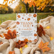 Pompoen Eerste Verjaardag Dankjewelkaart