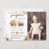 Pompoen eerste verjaardag een lieve kleine pompoen kaart (Voorkant)