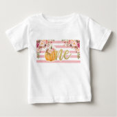 Pompoen eerste verjaardag één Shirt - Floral Strip (Voorkant)
