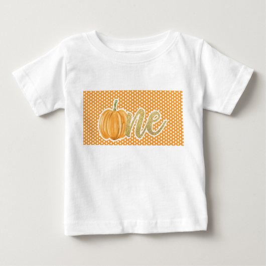 Pompoen eerste verjaardag één Shirt - Oranje Stipp (Voorkant)