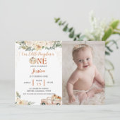 Pompoen Eerste Verjaardag Onze Kleine Pompoen Is E Kaart (Staand voorkant)