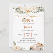 Pompoen Eerste Verjaardag Onze Kleine Pompoen Is E Kaart (Voorkant)