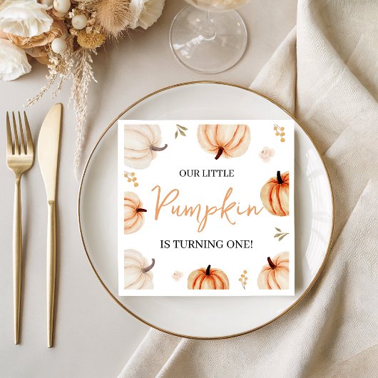 Pompoen Eerste Verjaardag Party Servet