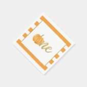 Pompoen Eerste Verjaardag Servet - Boy Sinaasappel (Hoek)