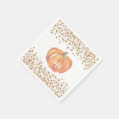 Pompoen Eerste Verjaardag Sinaasappel Roze Gouden  Servet (Hoek)