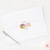 Pompoen eerste verjaardag sticker (Envelop)