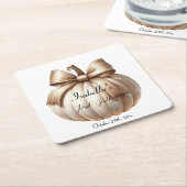 Pompoen eerste verjaardag Sticker - Halloween Part Kartonnen Onderzetters (Schuin)