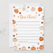 Pompoen eerste verjaardag Time Capsule Kaart (Voorkant)