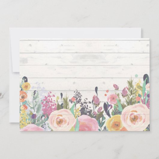 Pompoen Eerste Verjaardag Uitnodiging Bloemen Rust (Achterkant)