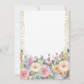 Pompoen eerste verjaardag uitnodiging Floral Gold (Achterkant)