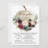 Pompoen eerste verjaardag uitnodiging - Herfst ver (Voorkant)