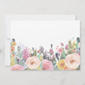 Pompoen eerste verjaardag uitnodiging roze bloem (Achterkant)