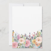 Pompoen eerste verjaardag uitnodiging roze bloem (Achterkant)