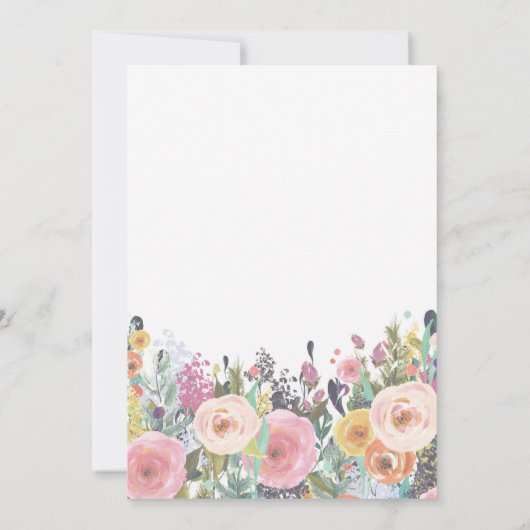 Pompoen eerste verjaardag uitnodiging roze bloem (Achterkant)