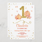 Pompoen eerste verjaardagsfeestje voor Herfst Kaart (Voorkant / Achterkant)