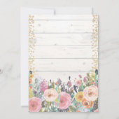 Pompoen Eerste Verjaardagsuitnodiging Bloem Goud Kaart (Achterkant)