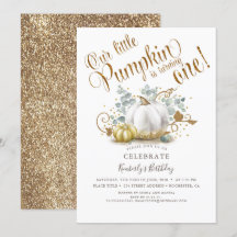 Pompoen Eerste Verjaardagsuitnodiging Herfst Herfs