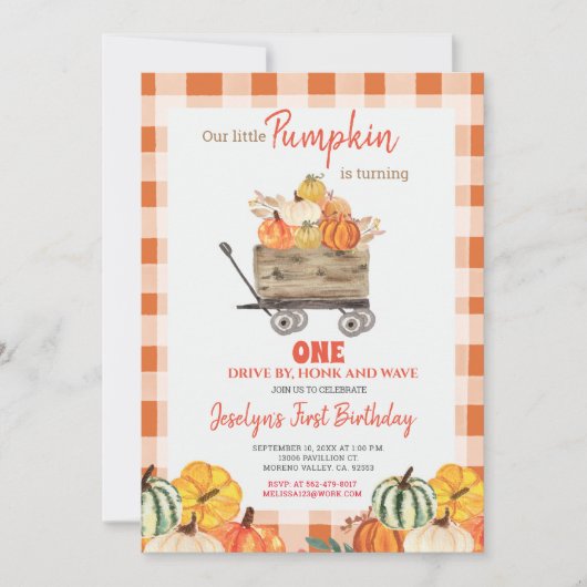 Pompoen eerste vogeldag kaart (Voorkant)