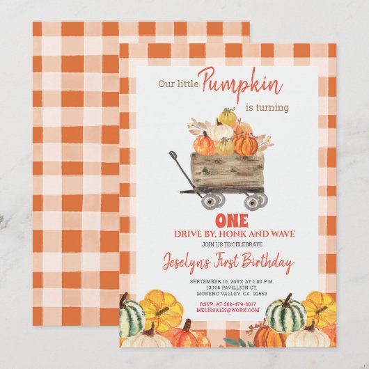 Pompoen eerste vogeldag kaart (Voorkant / Achterkant)