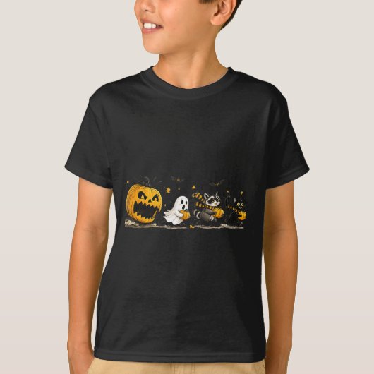 Pompoen eet spook grappige halloween shirts voor m (Voorkant)