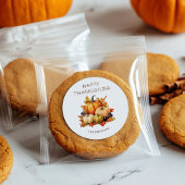 Pompoen Elegant Rustieke Thanksgiving Feest Ronde Sticker