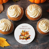 Pompoen Elegant Rustieke Thanksgiving Feest Ronde Sticker