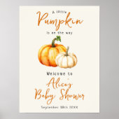 Pompoen Elegante Herfst Baby shower Welkomstbord Poster (Voorkant)