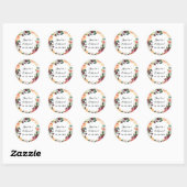 Pompoen Elegante Herfst Bloemen Rustieke Thema Bru Ronde Sticker (Vel)