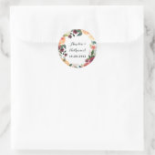 Pompoen Elegante Herfst Bloemen Rustieke Thema Bru Ronde Sticker (Tas)
