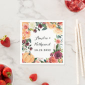 Pompoen Elegante Herfst Bloemen Rustieke Thema Bru Servet (Insitu)