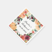 Pompoen Elegante Herfst Bloemen Rustieke Thema Bru Servet (Hoek)