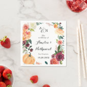 Pompoen Elegante Herfst Bloemen Rustieke Thema Bru Servet (Insitu)