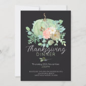 Pompoen Elegante Thanksgiving Dinner Party Feestdagenkaart (Voorkant)