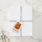 Pompoen Emmer Vol Zoetigheden - Halloween Cadeaulabel (Met Touw)