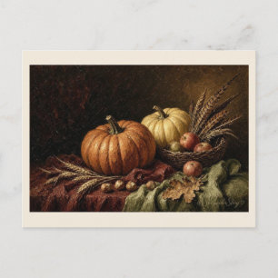Pompoen en Appelmand Still Life Oogst Briefkaart