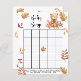 Pompoen en Beer - Baby shower bingo spel