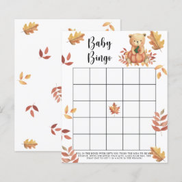 Pompoen en Beer - Baby shower bingospel