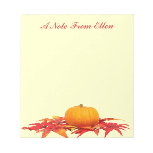 Pompoen en bladeren notitieblok (Voorkant)