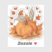 Pompoen en bladeren ontwerp sticker (Vel)