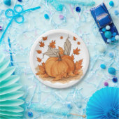 pompoen en bladeren papieren bordje (Feest)