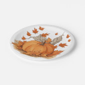 pompoen en bladeren papieren bordje (Gekanteld)