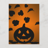 Pompoen en bladeren Silhouet Briefkaart (Voorkant)