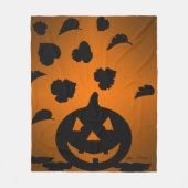 Pompoen en bladeren Silhouet Fleece Deken (Voorkant)
