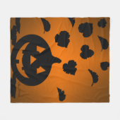 Pompoen en bladeren Silhouet Fleece Deken (Voorkant (Horizontaal))