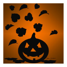 Pompoen en bladeren Silhouet