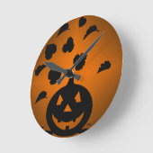 Pompoen en bladeren Silhouet Ronde Klok (Hoek)
